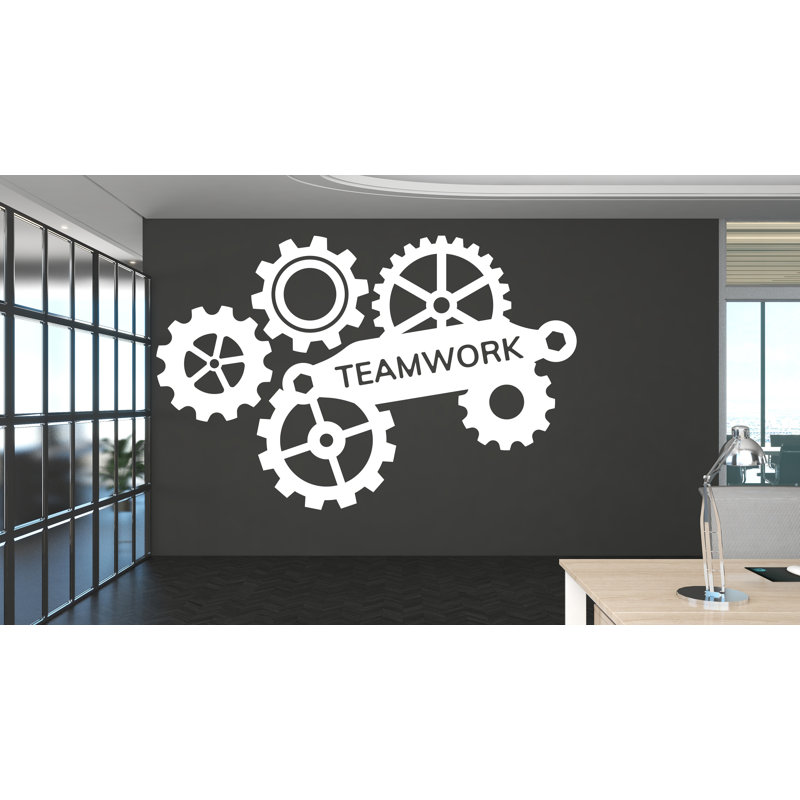 Teamwork Wall Decor Office Decal Gear Gear Idea Teamwork Business Inspire Office Décoration Motivation Autocollants Muraux Cadeau Unique 150LU