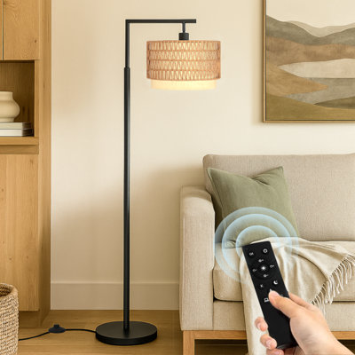 Lampe sur pied arquée / arquée avec télécommande, ampoule à intensité variable incluse