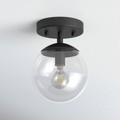 Single Light Glass Flush Mount
