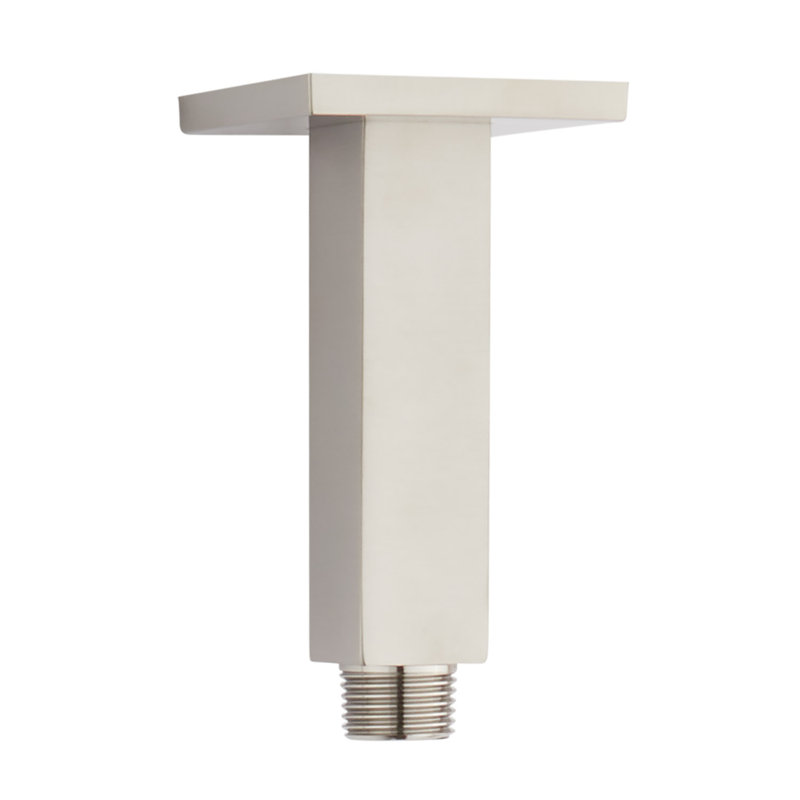 Bras de douche carré 4 po, Nickel brossé
