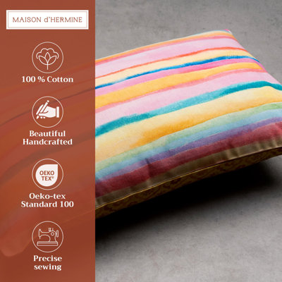 Maison d'Hermine Hesperides - Bayadere 100% Cotton Decorative Pillow cover - 12" x 20" - Pack of 1