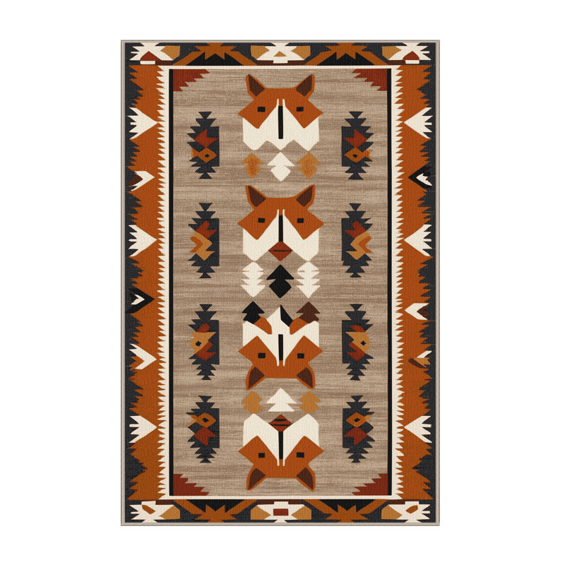  Tapis lavable du sud-ouest renard du désert, Rectangulaire 2 pi x 3 pi