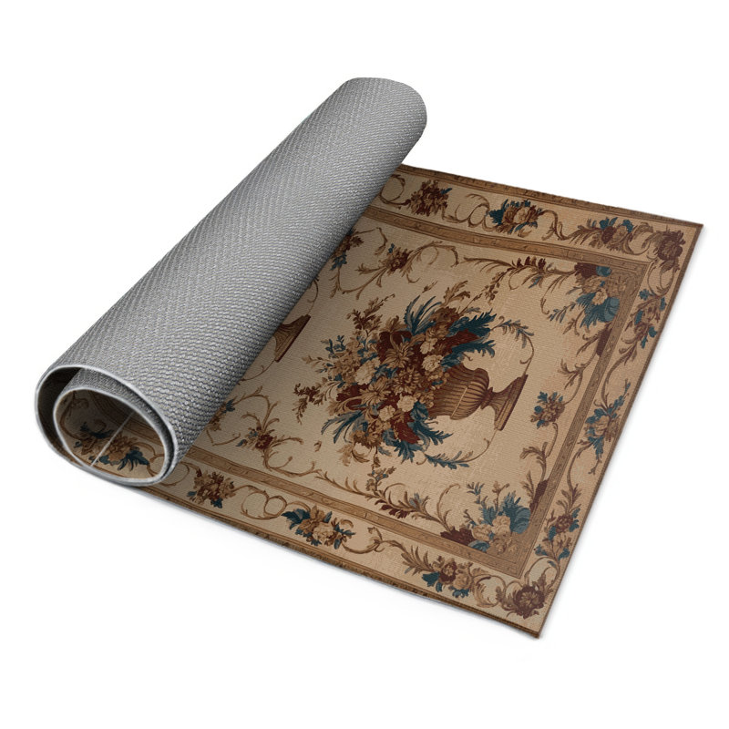 Tapis d'intérieur et d'extérieur brun français, Rectangle 9 pi x 12 pi