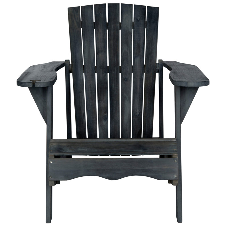 Chaise Adirondack en bois massif Briaca, Gris ardoise foncé