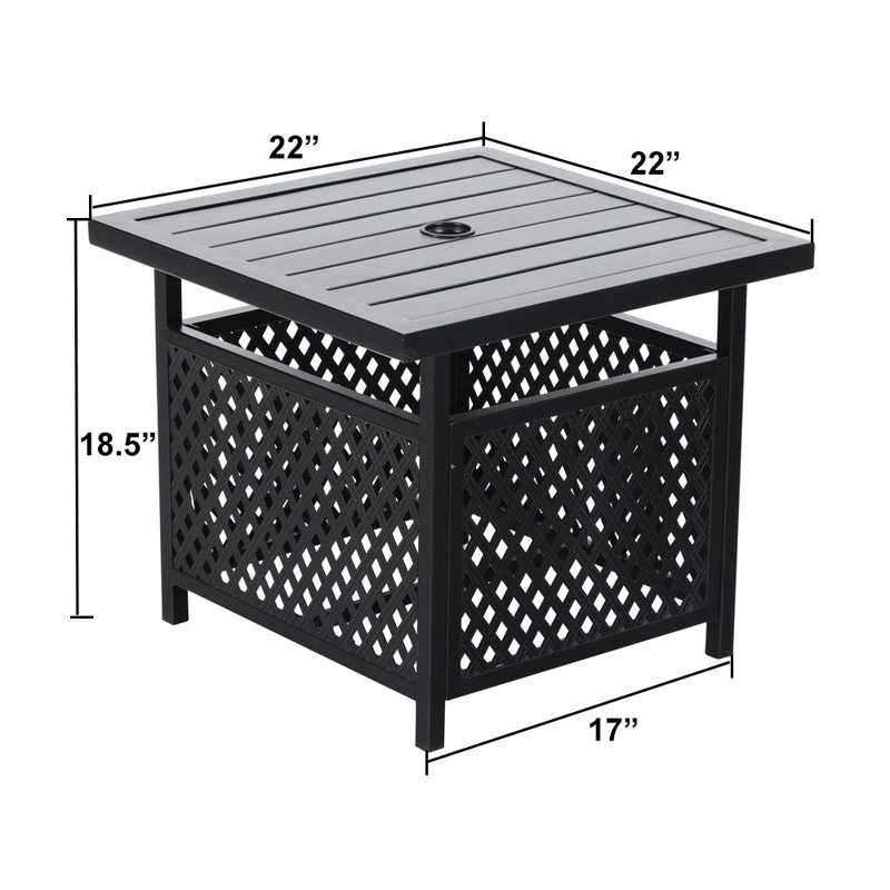 Leonard 2 - Person Patio Dining Set with Square Table, Navy Blue