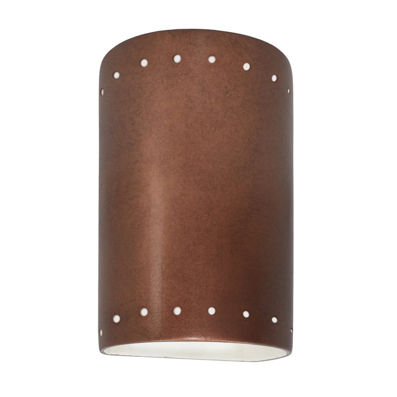 Axiry Ceramic Flush Mounted Sconce, Incandescent, Antique Copper