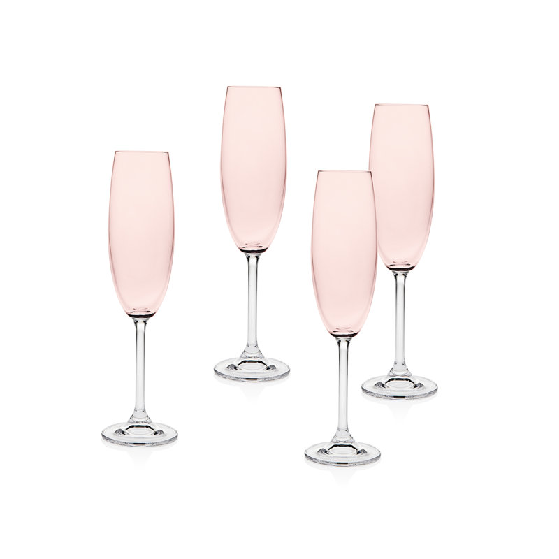 Meridian 7 oz. Lead Crystal Flute, Blush