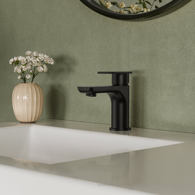 Single Hole Bathroom Faucet with Drain Assembly, Single Handle Bathroom Sink Faucet , Matte Black