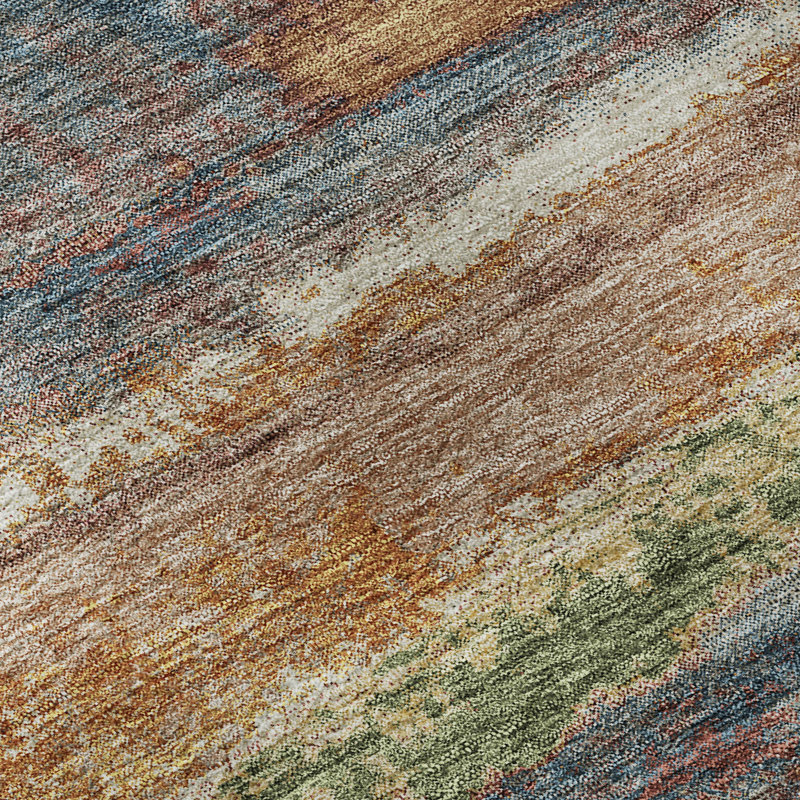 Tapis paprika de qualité supérieure lavable à la machine Prisco, Rond 8 pi