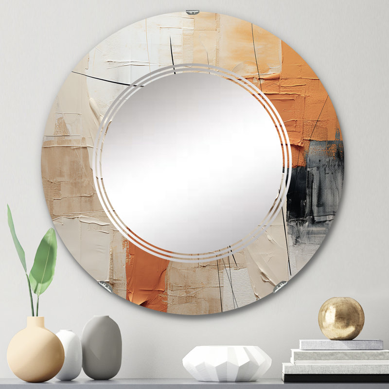 Halmstea - Miroir mural moderne rond, 24 po x 24 po