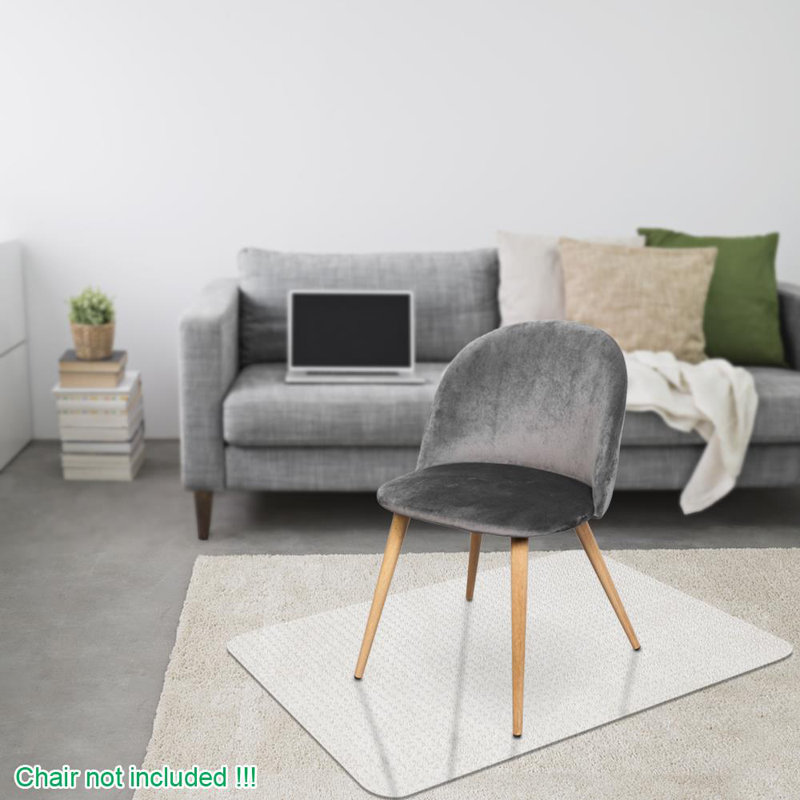 Medium Pile Carpet Straight Rectangular Chair Mat