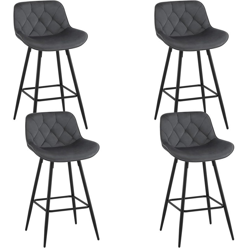 Agna Upholstered Counter Stool with Metal Frame, Grey, 4