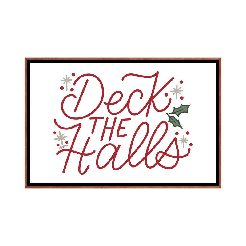 «Deck The Halls», reproduction d'art sur toile encadrée, H 26 po x l 40 po, Impression encadrée sans passe-partout, Brun