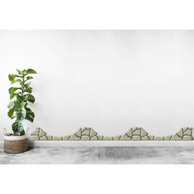 Adhésif décoratif pierres vertes ludiques | Décalcomanie décorative en vinyle Rocks Wall | Formes rocheuses uniques pour chambre d'enfant, chambre de bébé ou salon 558DLU