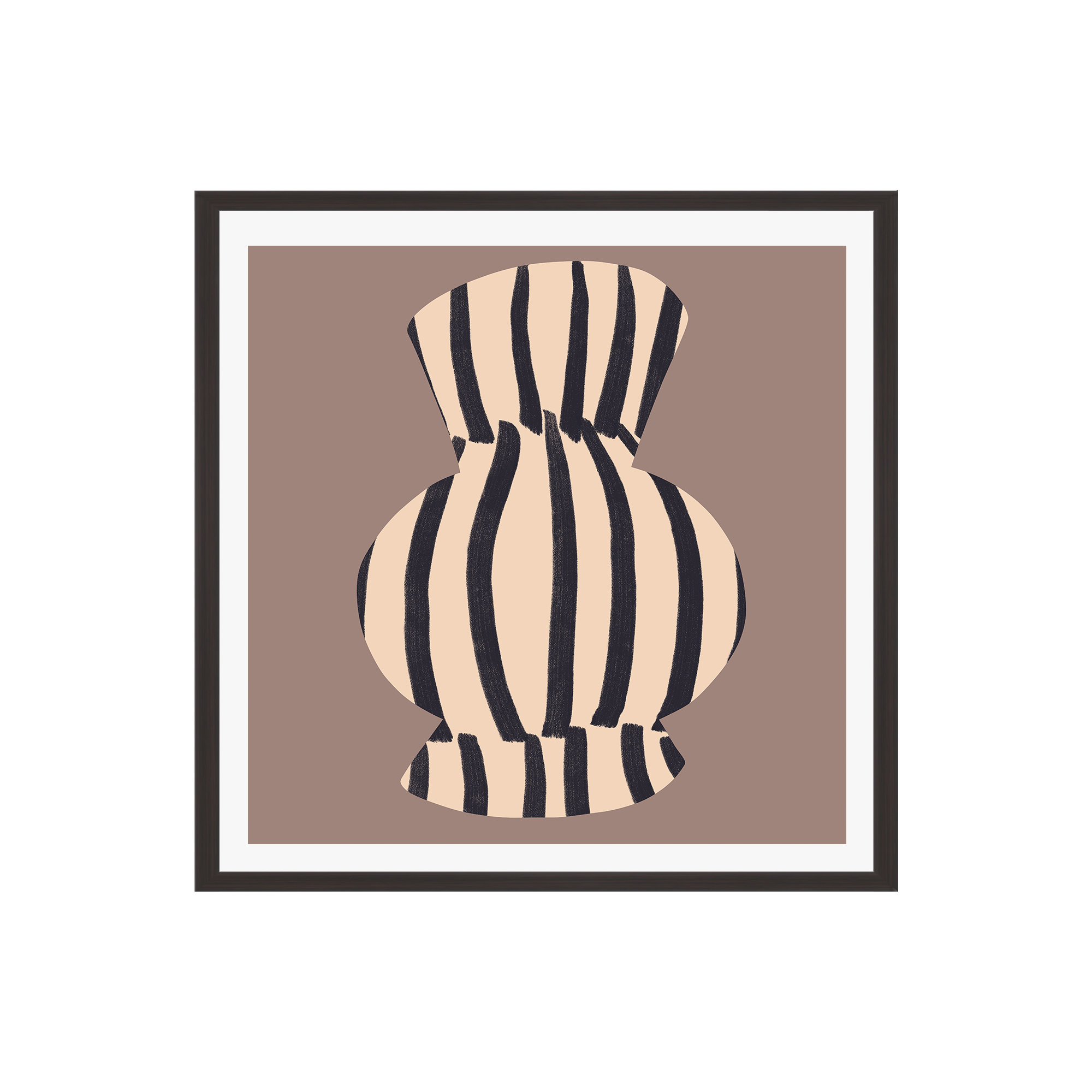 Ervand Earth Tone Modern Vase Illustration by Marin Vaan Zaal - Print on Canvas, Yes, 12" H x 12" W x 0.75" D