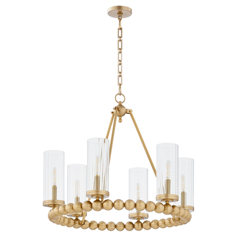 Lustre 6 lumières Lee Boulevard | Noir mat, Aged Brass