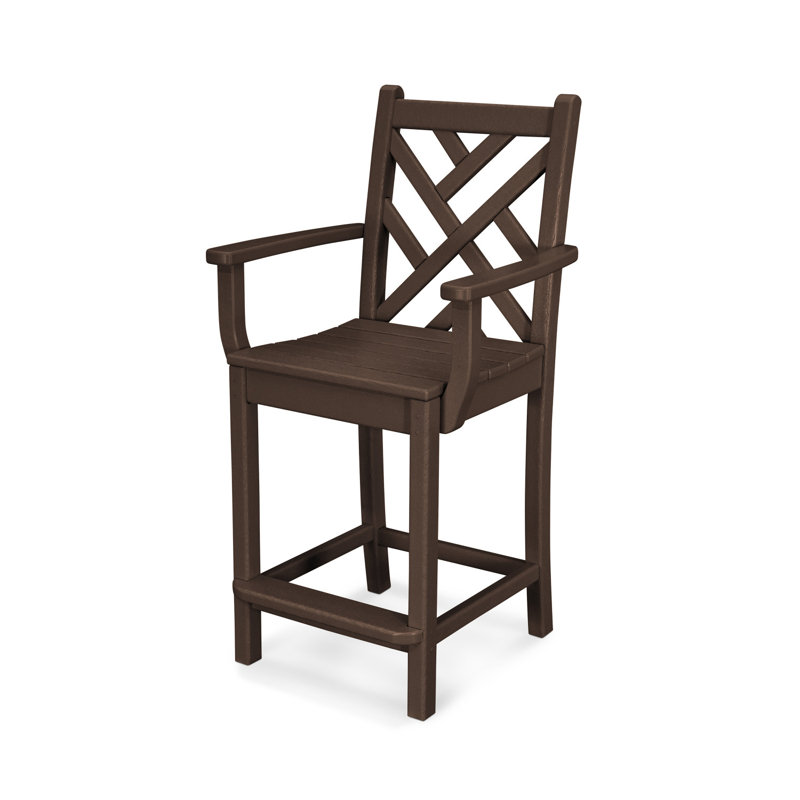 Lakeside POLYWOOD Chippendale Counter Arm Chair, Mahogany