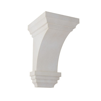 3 1/2"W x 3 3/4"D x 6"H Mini Jefferson Wood Vintage Decor Corbel, Chalk Dust White