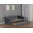 Twin Size Upholstered Daybed With Trundle And USB Charging Design, Sturdy Wood Slat Support, Wood Bed Frame For Bedroom/Guestroom/Dorm,Plush Velvet Fabric,Gray
