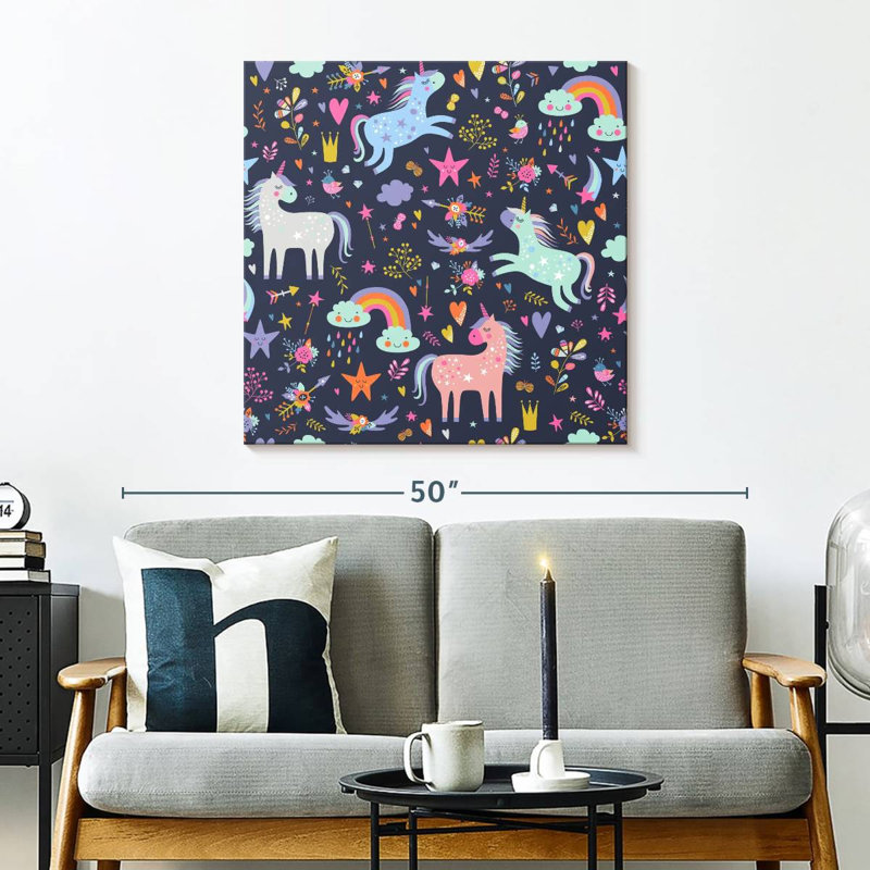 Ashelle Pastel Unicorns, 30" H x 30" W