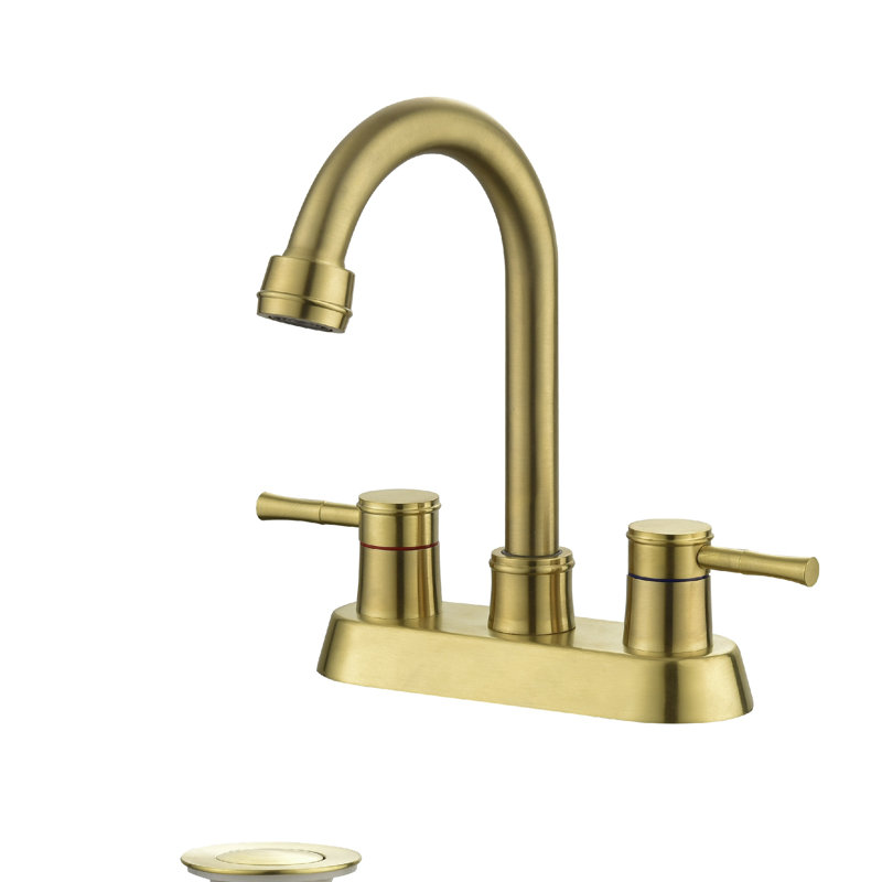2-handle Bathroom Faucet with Drain Assembly, Matte Black