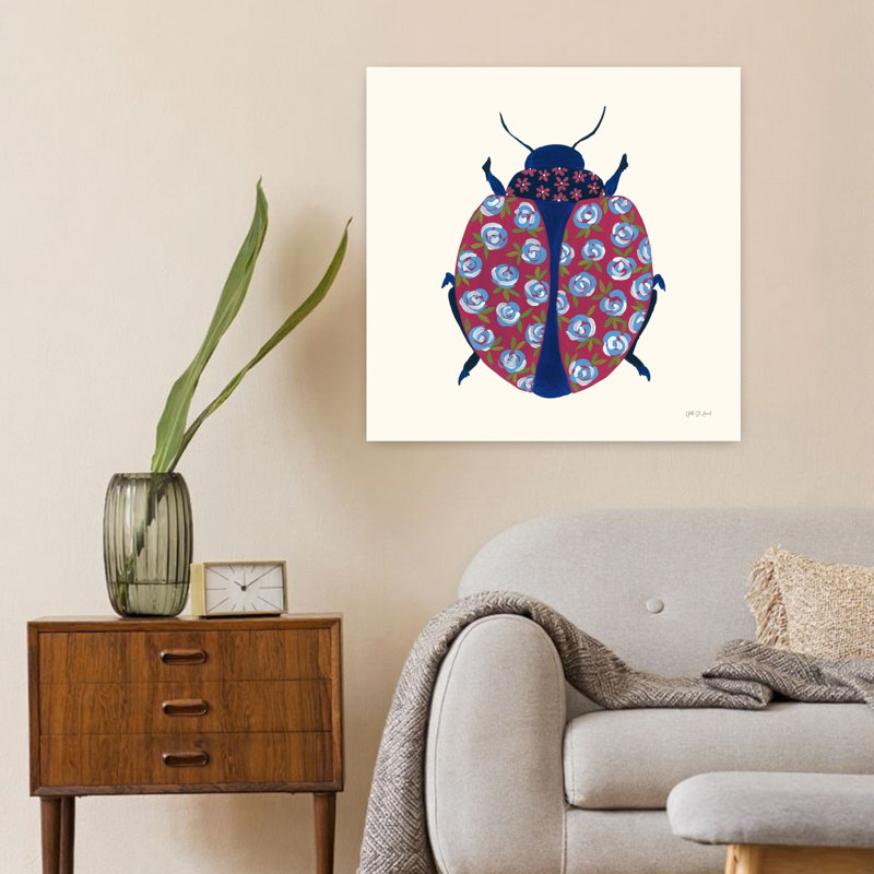 Blooming Beetle I Beetle, art floral, H 24 po x l 24 po
