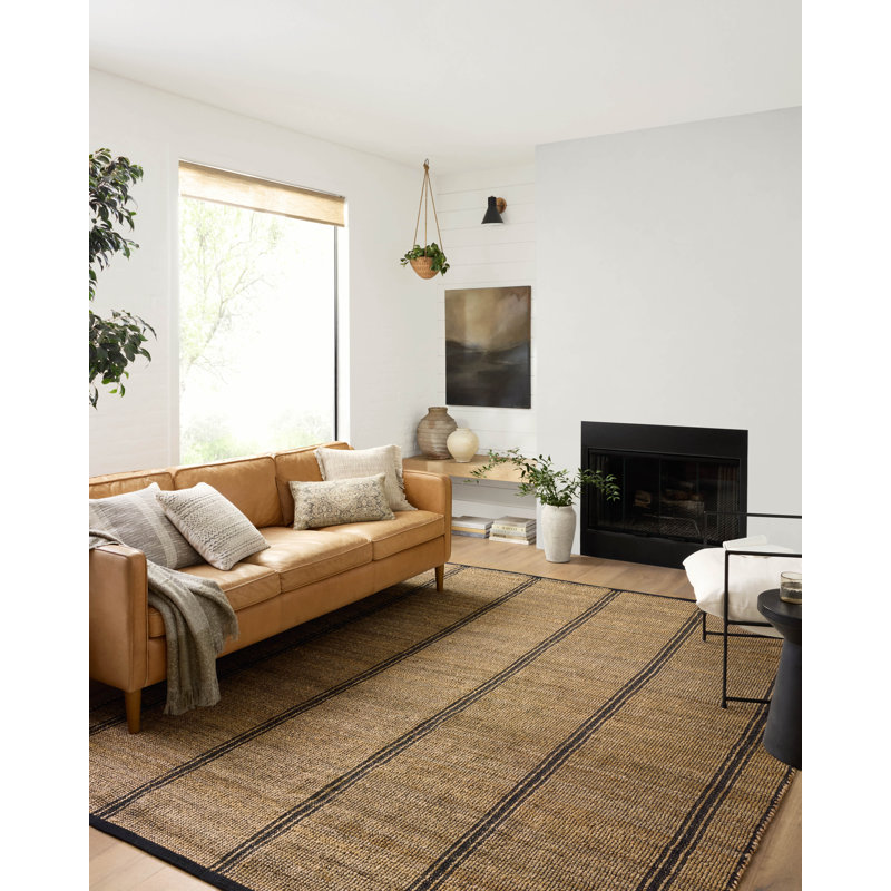 Natural Black Handwoven Cotton Jute Runner Rug 2'-6" x 8'-0"