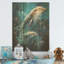 «Dolphin Aquatic Harmony», art mural sur bois de pin naturel-1077172934