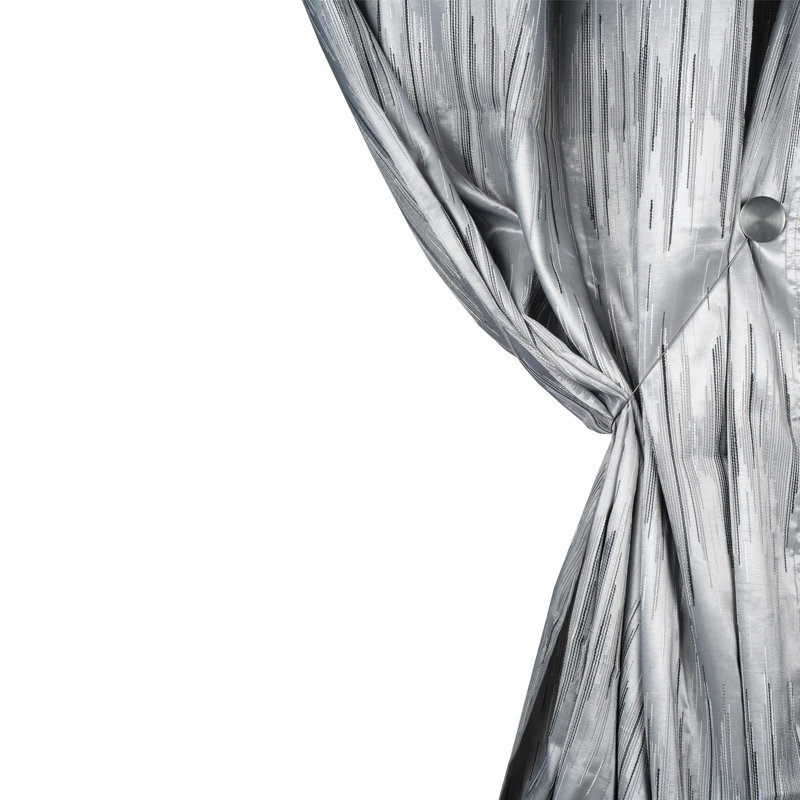 Alma Curtain Holdback/Tieback, 7.5cm H x 20cm W x 3cm D, Black Silver