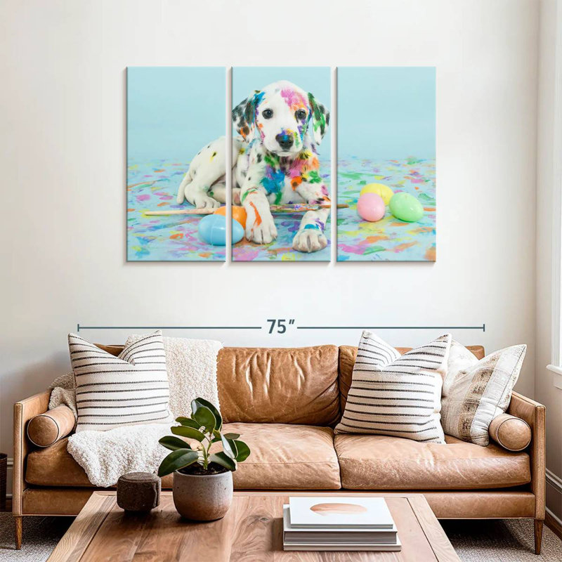 Chiot dalmatien de Pâques, H 36 po x l 57 po