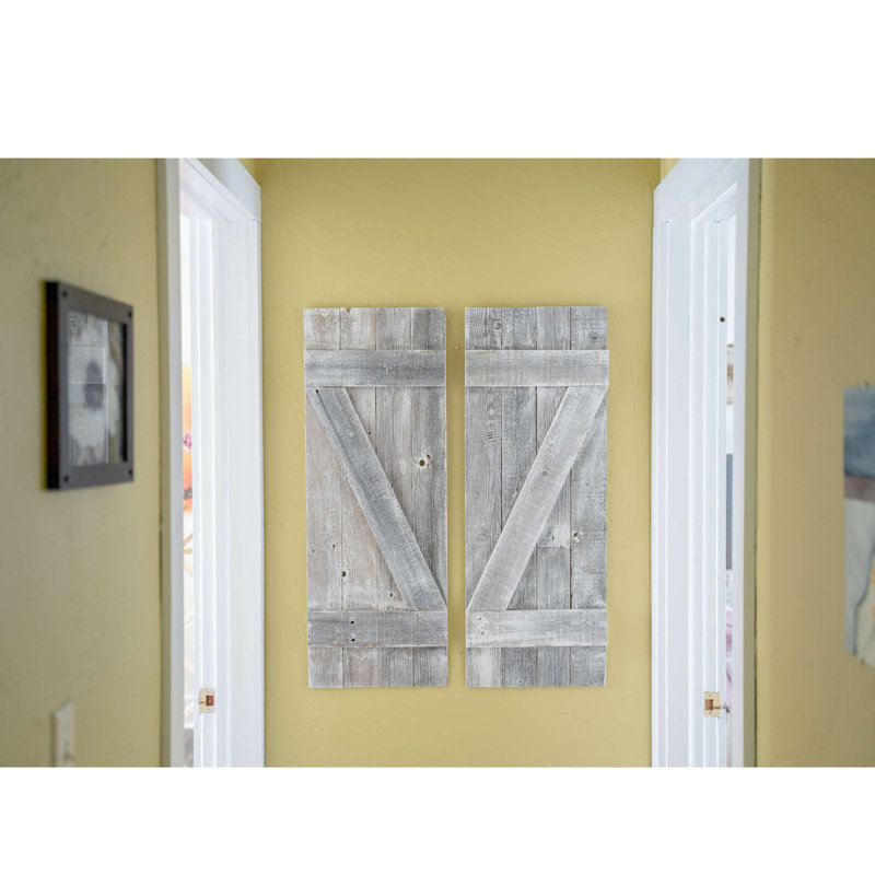Décoration murale pour fenêtre, Blanc délavé, H 36 po x l 16 po x P 4 po
