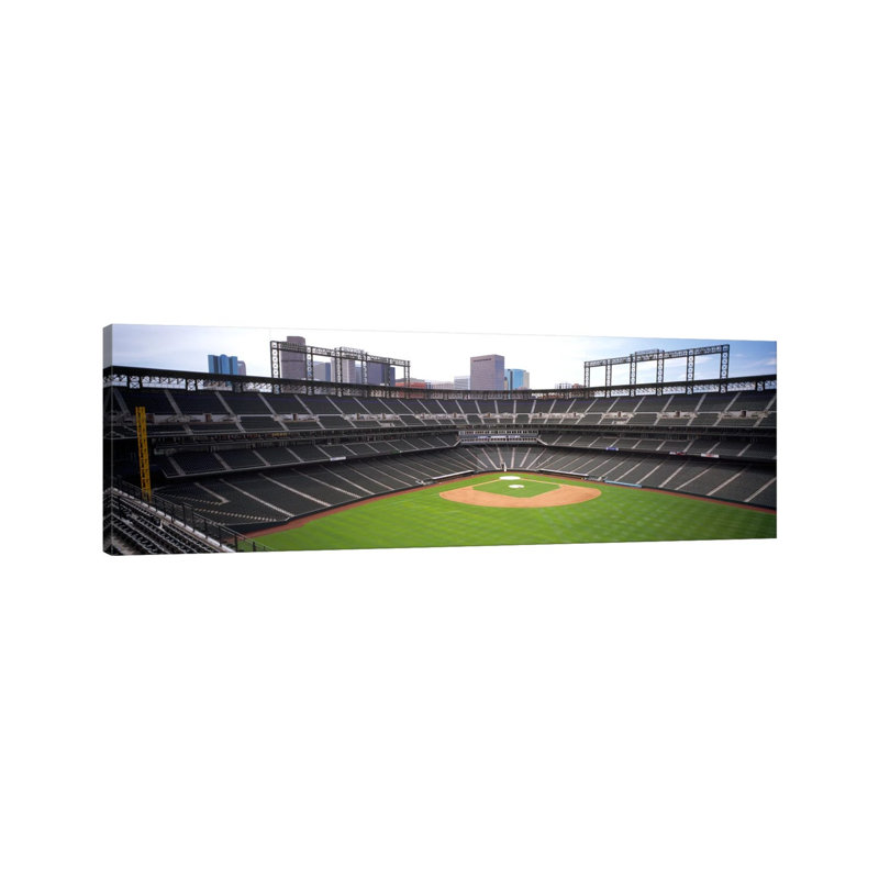 Coors Field Denver CO 1 Piece Wrapped Canvas Panoramic Wall Art, 30.48 cm H x 91.44 cm W x 1.91 cm D