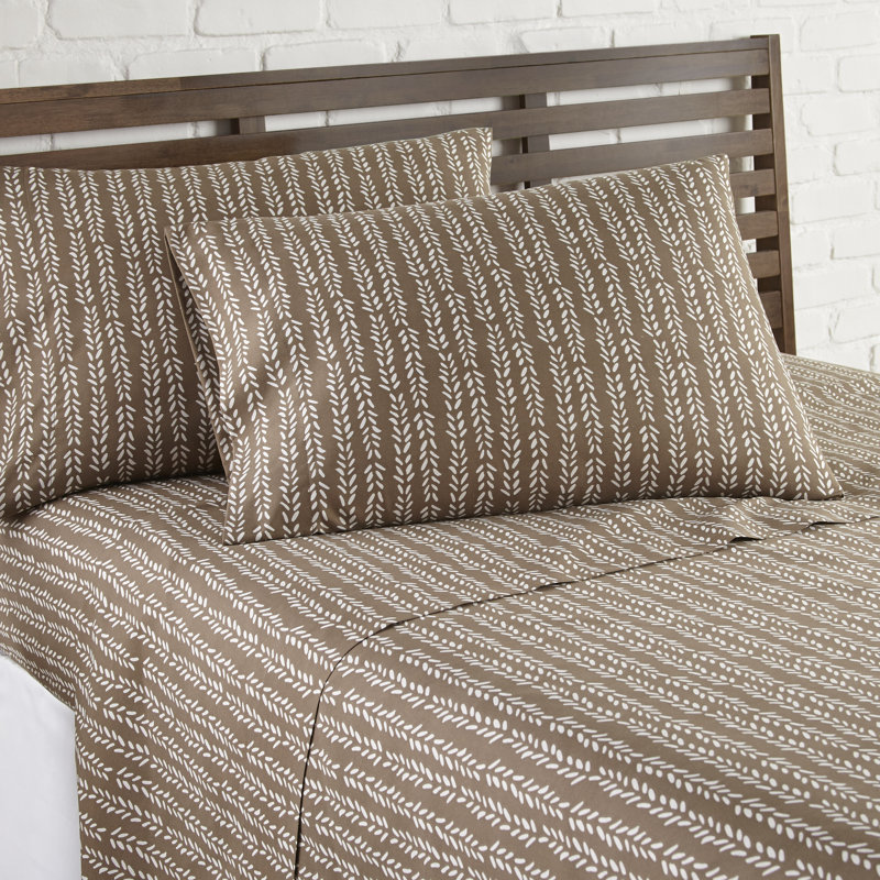 Ensemble de draps en microfibre Southshore, Drap pour très grand lit californien + drap-houss, Brun