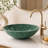 17" Round Green Stone Vessel Sink, Countertop Wash Sink, Handcrafted Marble Sink With Natural Veining And Color Variations, Polished Finish
