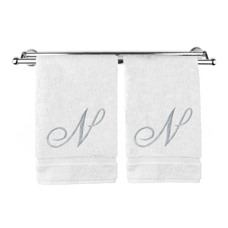 Super Plush Hand Towel, White/Silver, N