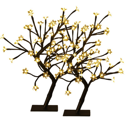 Lighted Artificial Bonsai Tree with LED Lights, Tabletop Decorative Tree with Flexible Stems & Timer, USB/Battery Powered for Home, Bedroom & Holiday Decor