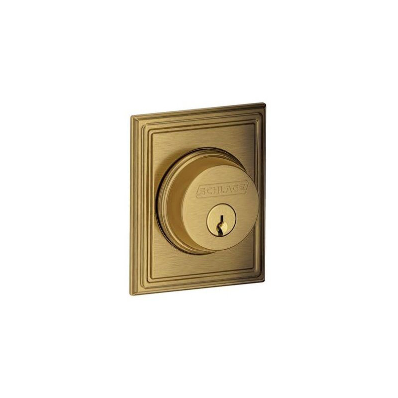 Single Cylinder Deadbolt with Addison Trim, Antique Brass
