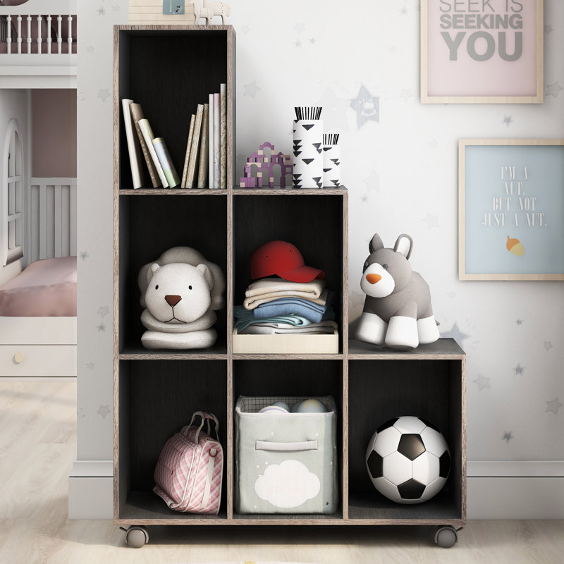 Lea 50.25"H Display Staircase Bookcase, Cappuccino