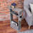 Narrow Side Table, Slim End Sofa Table In Vintage Grey Wood With Storage Shelf, Magazine And Remote Holder