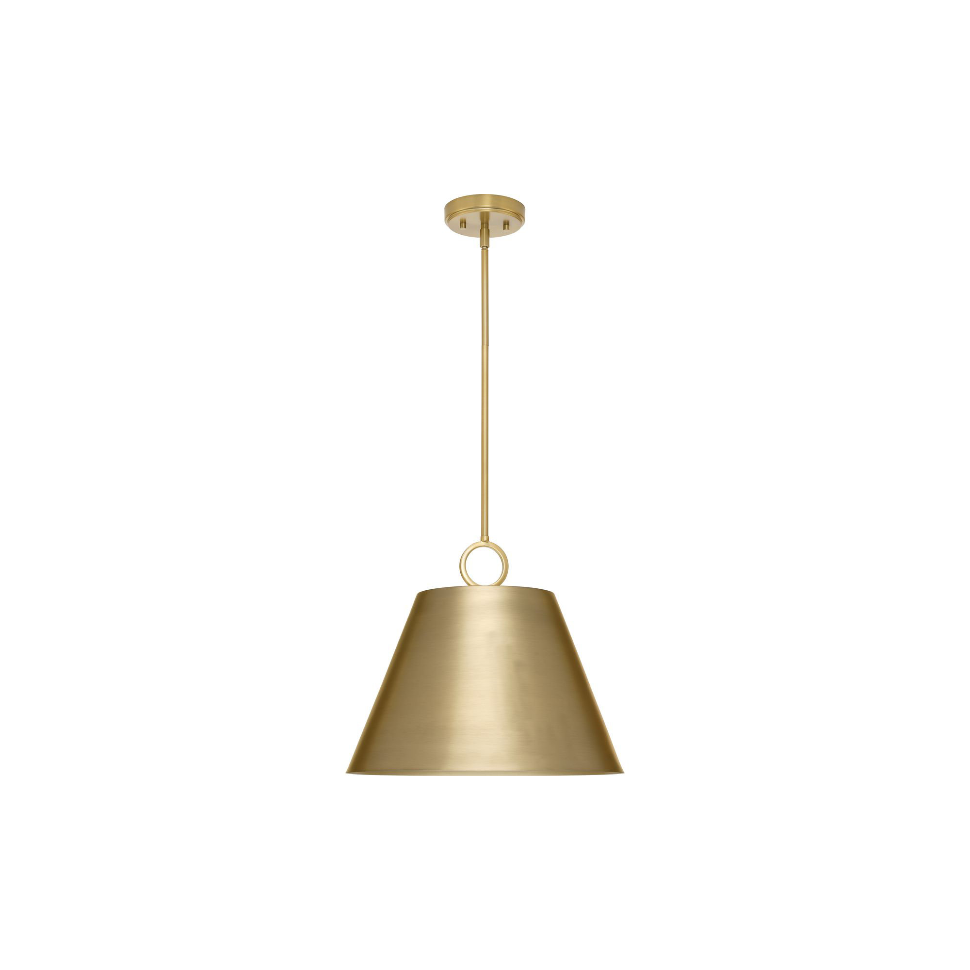 Elda Metal Dimmable Pendant, Brushed Bronze, 15.25" H x 17.87" W x 17.87" D