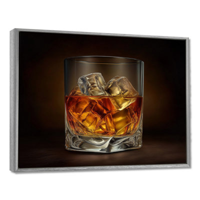 «Glass Of Whiskey», impression sur toile jaune