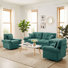 Modern Chenille Cloud Loveseat Sofa+Armchair 3-Piece Living Room Set