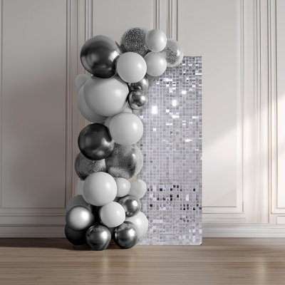 12 Pcs Shimmer Wall Backdrop Panels Square Sequin Party Decoration for Birthday Graduation Anniversary Engagement