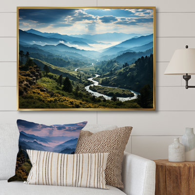 Blue And Green Majesty Mountain Panorama II - Landscape Mountains Wall Art