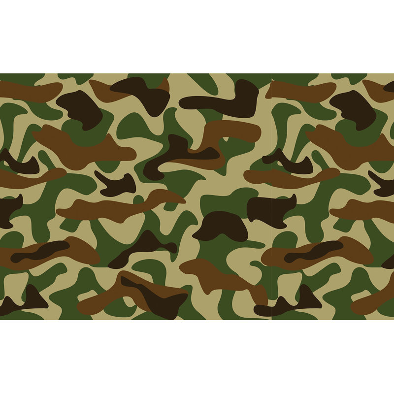 Murale pelez et collez de qualité supérieure - motif camouflage, L 96 po x l 120 po