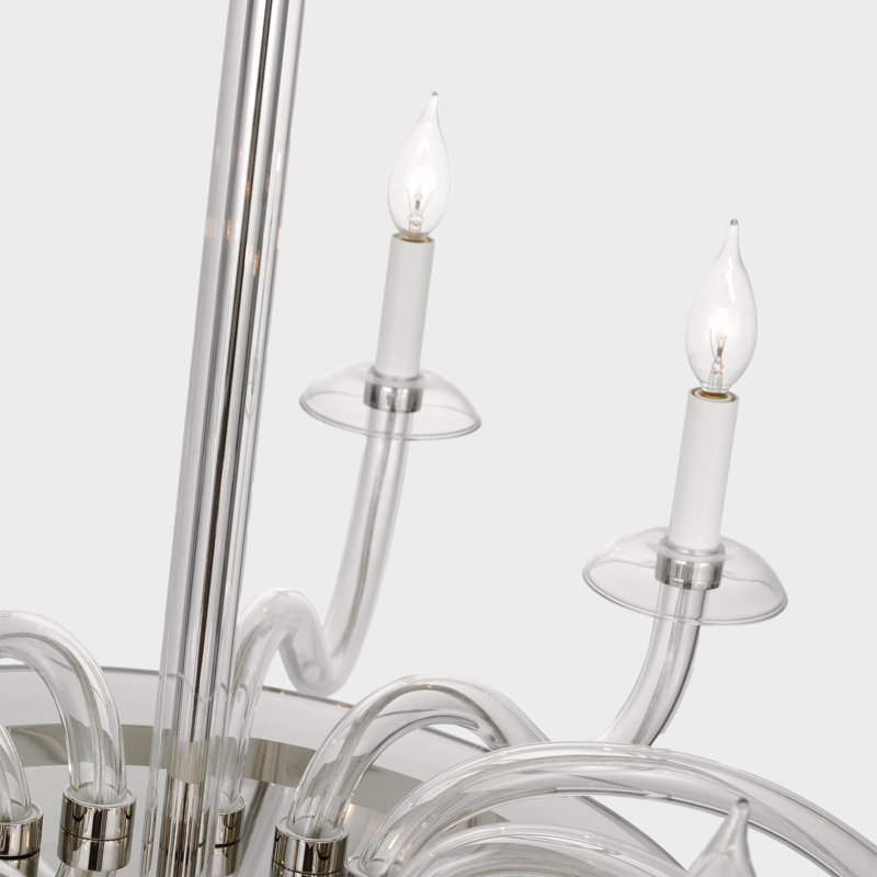 Brigitte 12 - Light Chandelier, Polished Nickel
