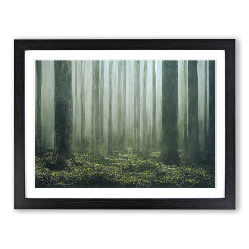 Impressive Forest - Single Picture Frame Print, Black, 46cm H x 64cm W x 2cm D