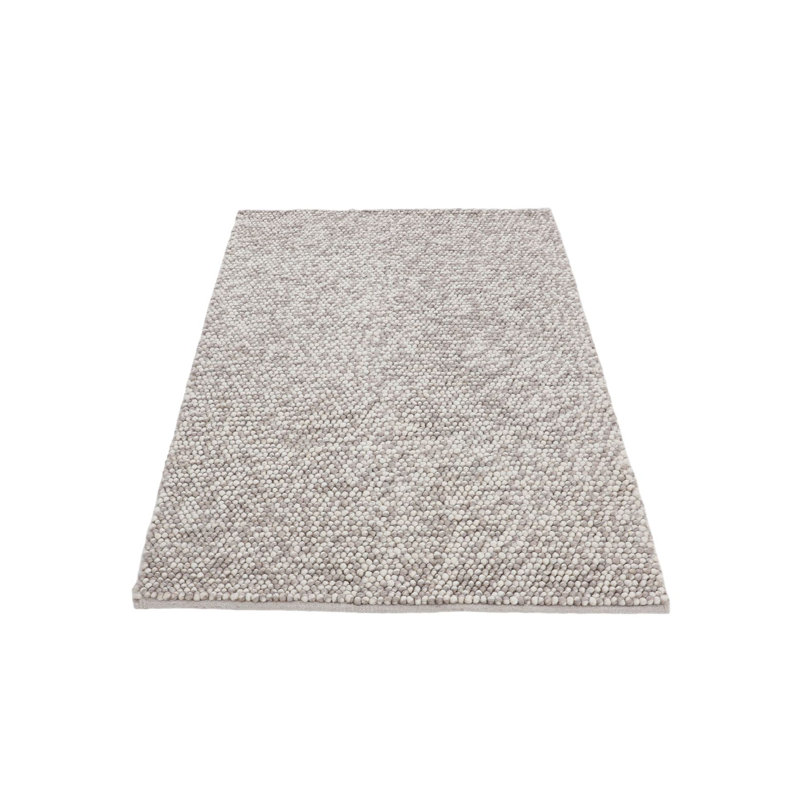 Handmade Wool Rug in Beige, Rectangle 140 x 200cm