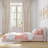 Classic Twin Floor Bed, White-737512216