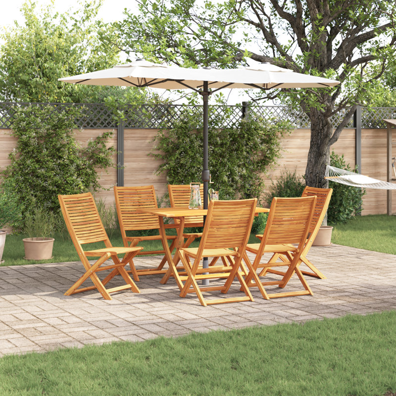 Rectangular 7 - Piece 6 - Person 120Cm L Outdoor Table Set